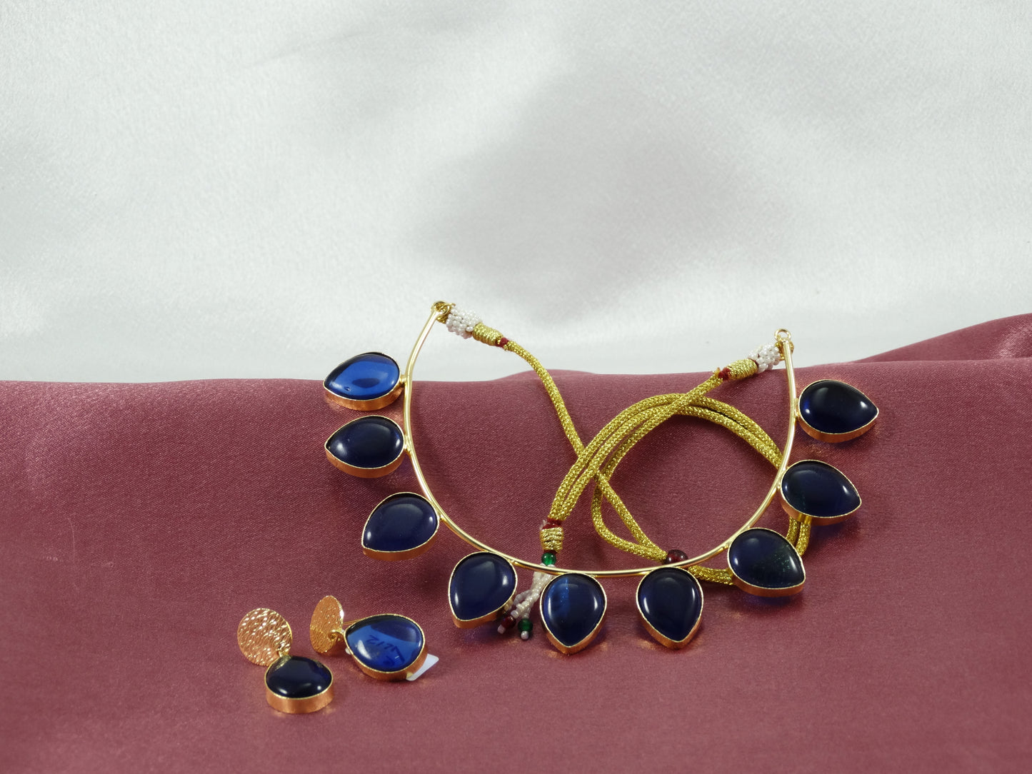 Achala Navy Blue Royal Statement Necklace