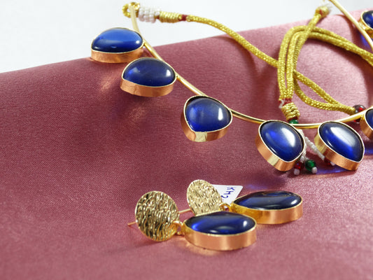 Achala Navy Blue Royal Statement Necklace